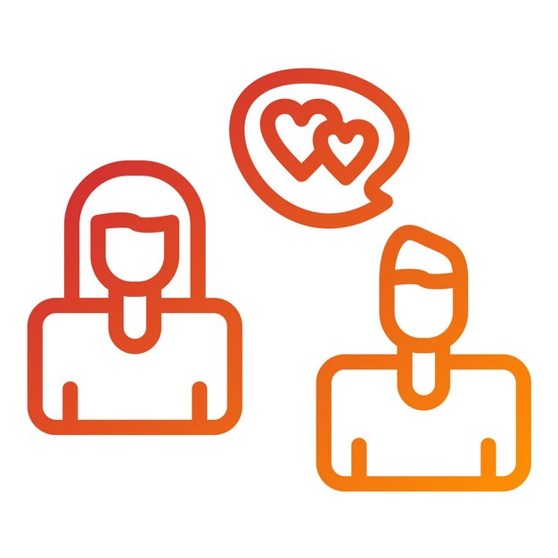 Diseño vectorial Estilo de icono coqueteante