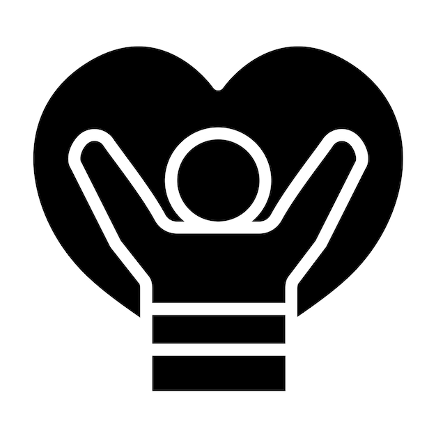 Diseño vectorial Estilo del icono del corazón de bienestar
