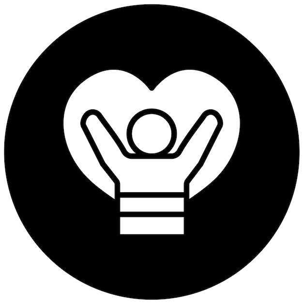 Diseño vectorial Estilo del icono del corazón de bienestar