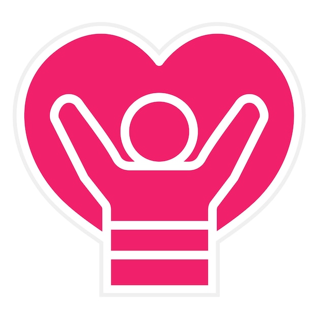 Diseño vectorial Estilo del icono del corazón de bienestar