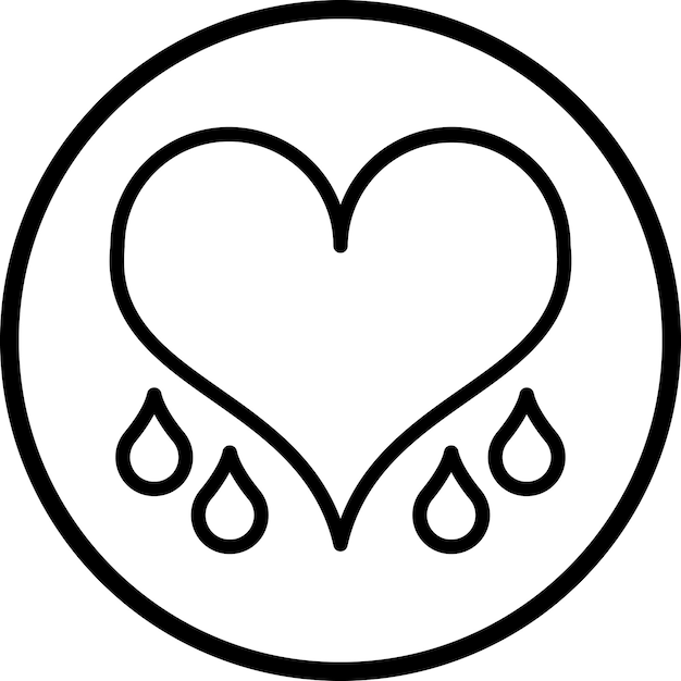 Diseño vectorial Estilo del icono del corazón sangrante