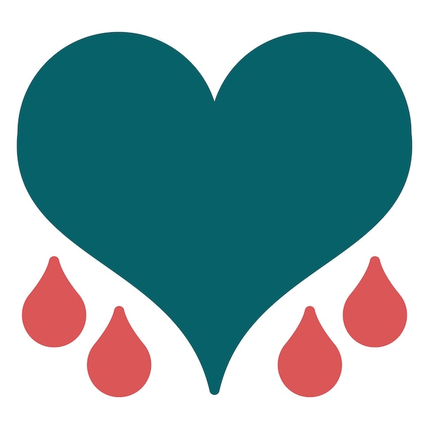 Diseño vectorial Estilo del icono del corazón sangrante