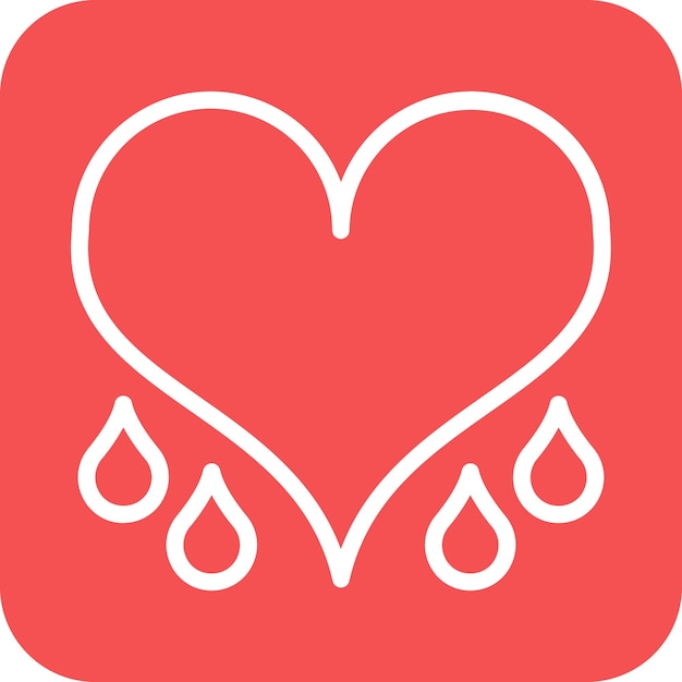 Diseño vectorial Estilo del icono del corazón sangrante