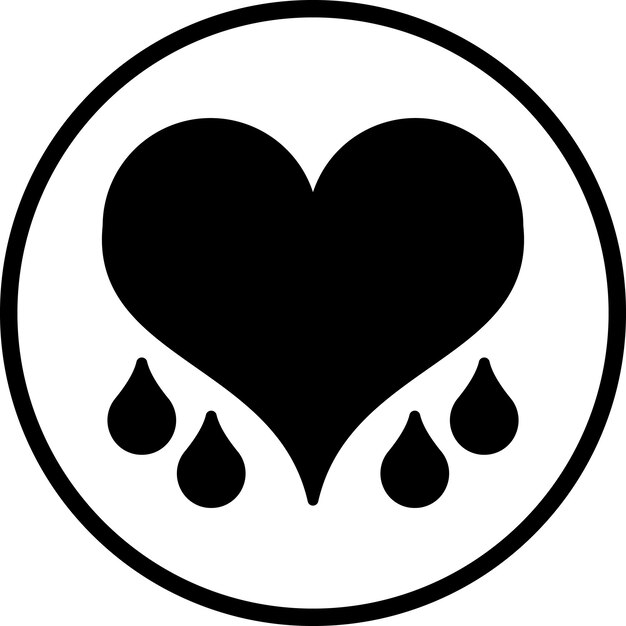 Diseño vectorial Estilo del icono del corazón sangrante