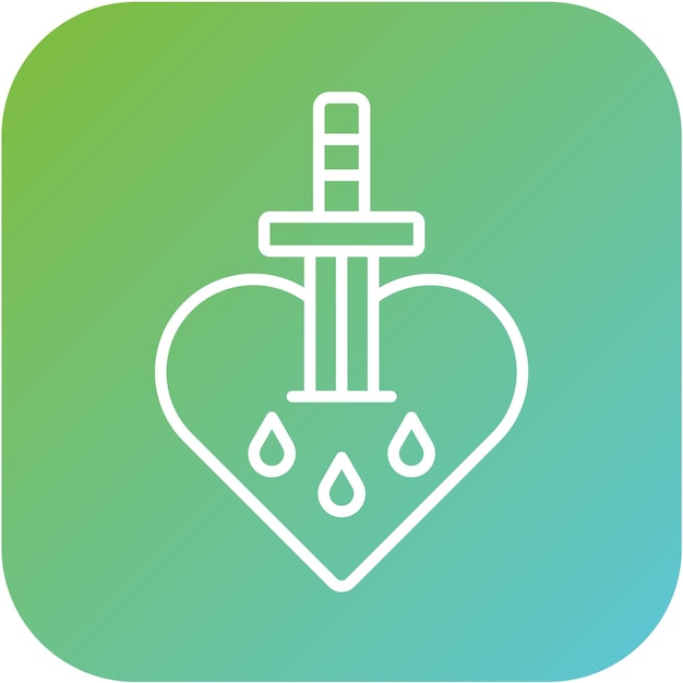 Diseño vectorial Estilo del icono del corazón sangrante