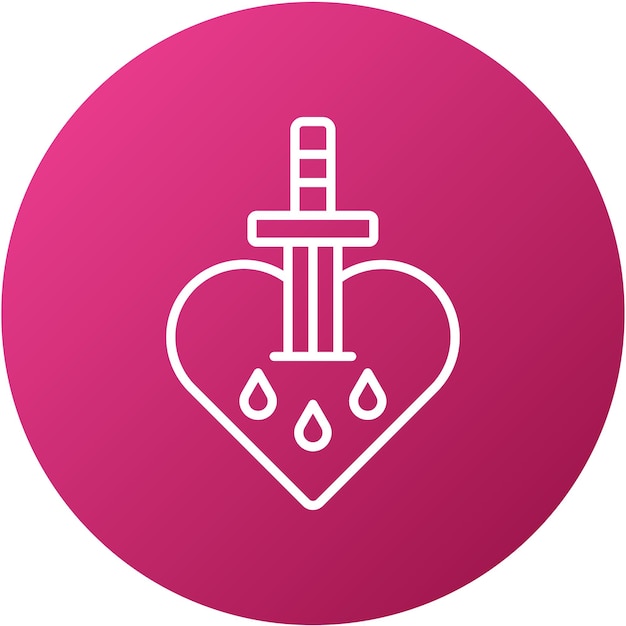 Diseño vectorial Estilo del icono del corazón sangrante