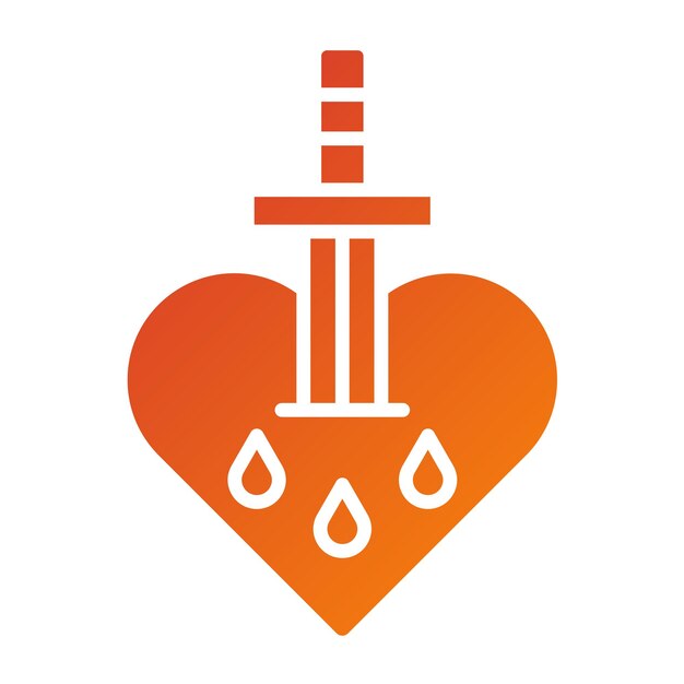 Diseño vectorial Estilo del icono del corazón sangrante