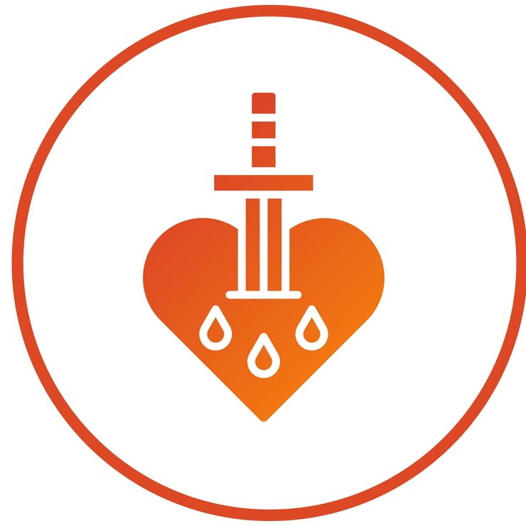 Vector diseño vectorial estilo del icono del corazón sangrante