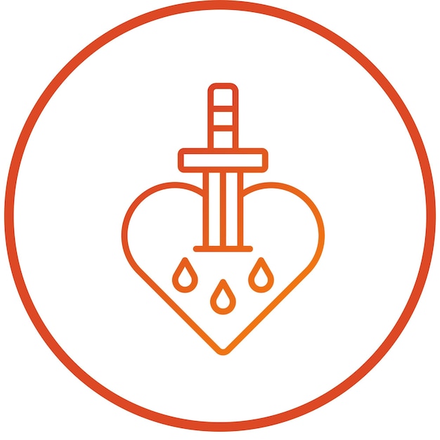 Diseño vectorial Estilo del icono del corazón sangrante