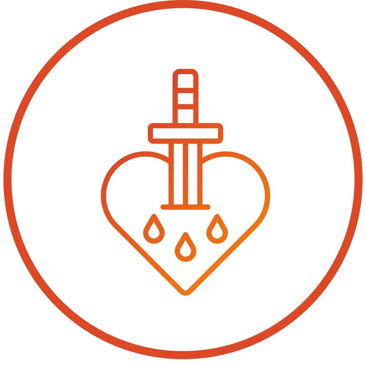 Vector diseño vectorial estilo del icono del corazón sangrante