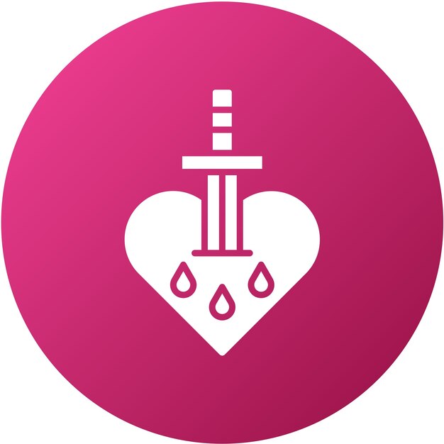 Diseño vectorial Estilo del icono del corazón sangrante