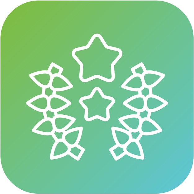 Diseño vectorial Estilo del icono de la corona de laurel