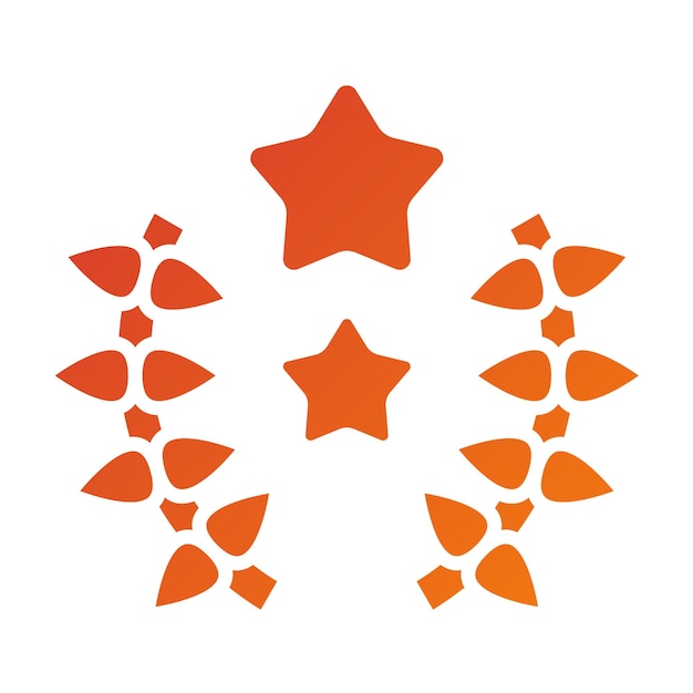 Diseño vectorial Estilo del icono de la corona de laurel
