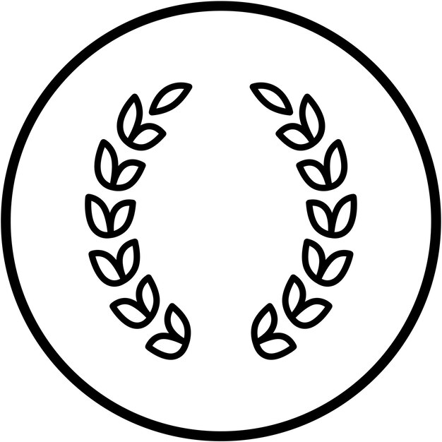 Diseño vectorial Estilo del icono de la corona de laurel
