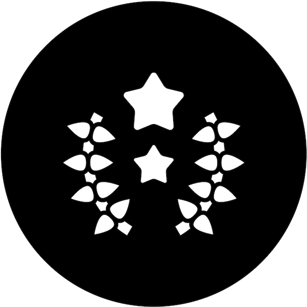 Diseño vectorial Estilo del icono de la corona de laurel