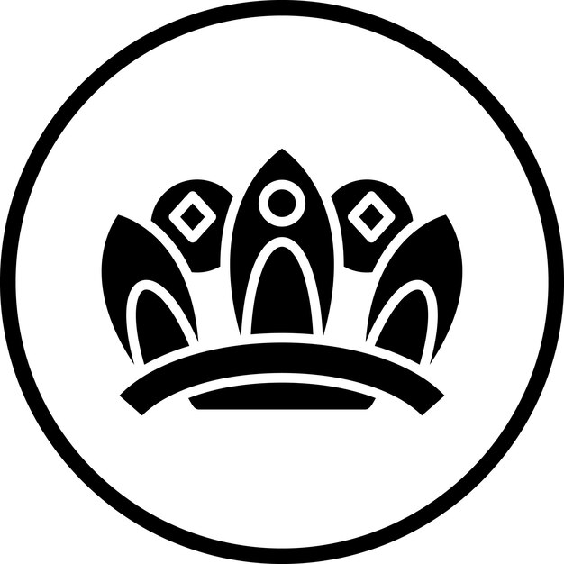 Diseño vectorial Estilo del icono de la corona de la reina
