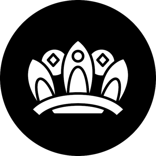 Diseño vectorial Estilo del icono de la corona de la reina