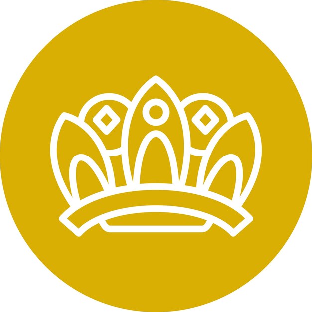 Diseño vectorial Estilo del icono de la corona de la reina