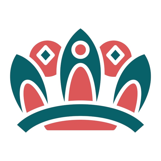 Diseño vectorial Estilo del icono de la corona de la reina