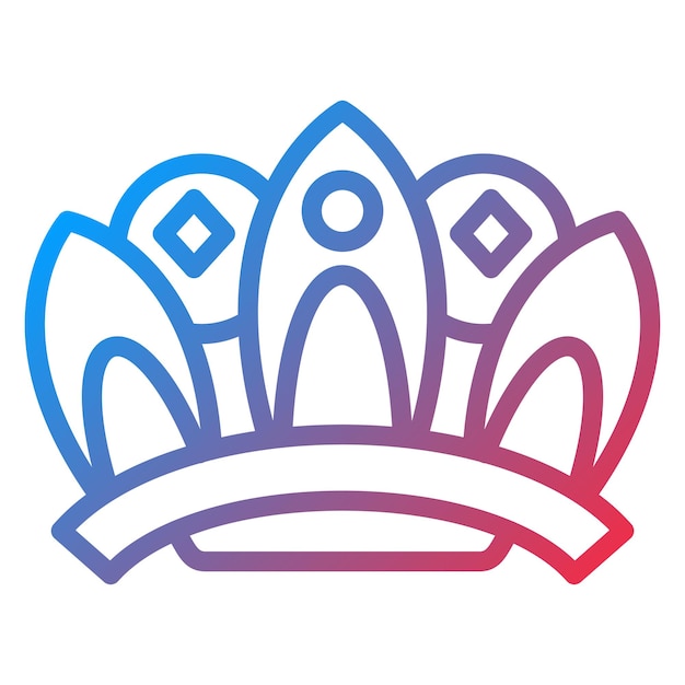 Diseño vectorial Estilo del icono de la corona de la reina