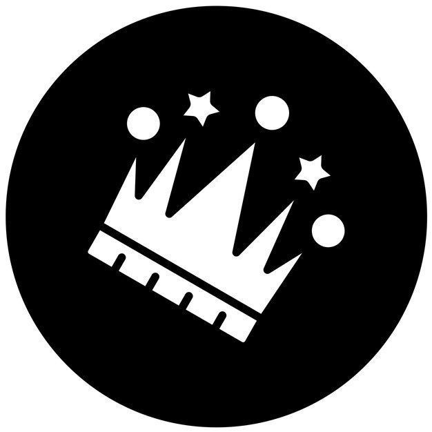 Diseño vectorial estilo del icono de la corona del rey