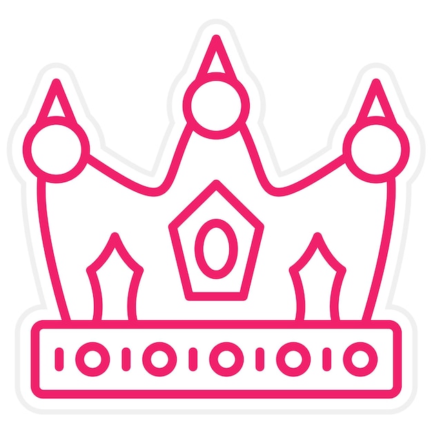 Diseño vectorial estilo del icono de la corona del rey