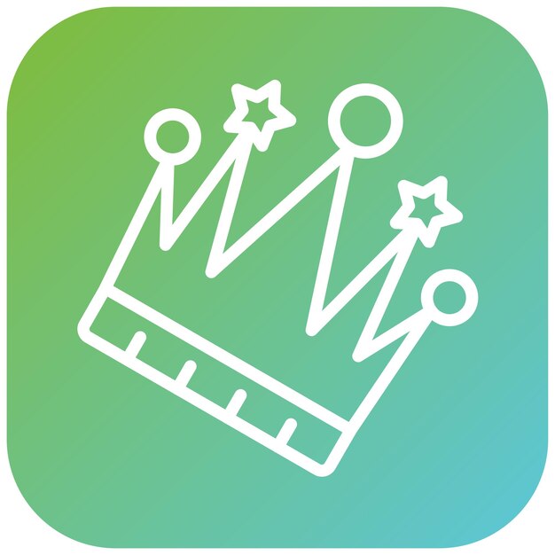 Diseño vectorial estilo del icono de la corona del rey