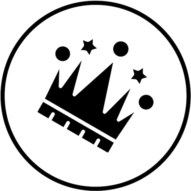 Diseño vectorial estilo del icono de la corona del rey