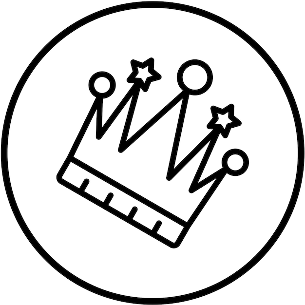 Diseño vectorial estilo del icono de la corona del rey