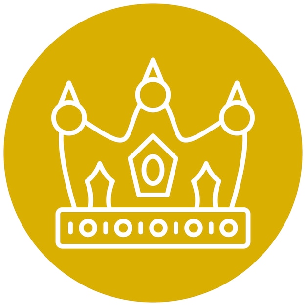 Diseño vectorial estilo del icono de la corona del rey