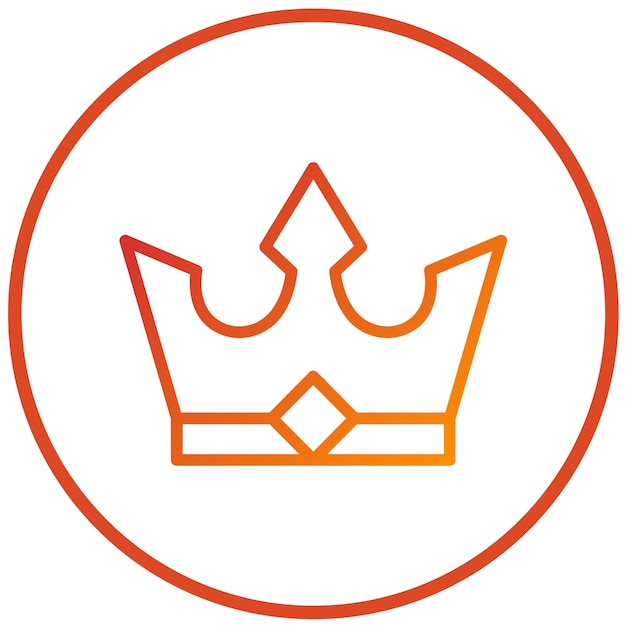 Diseño vectorial Estilo del icono de la corona