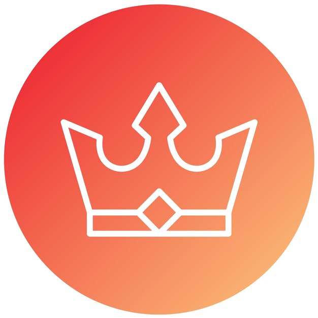 Diseño vectorial Estilo del icono de la corona