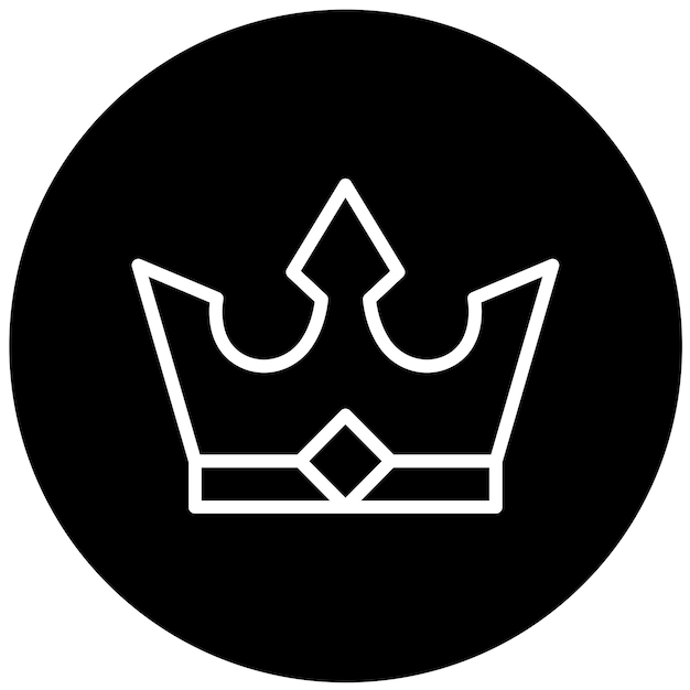 Diseño vectorial Estilo del icono de la corona