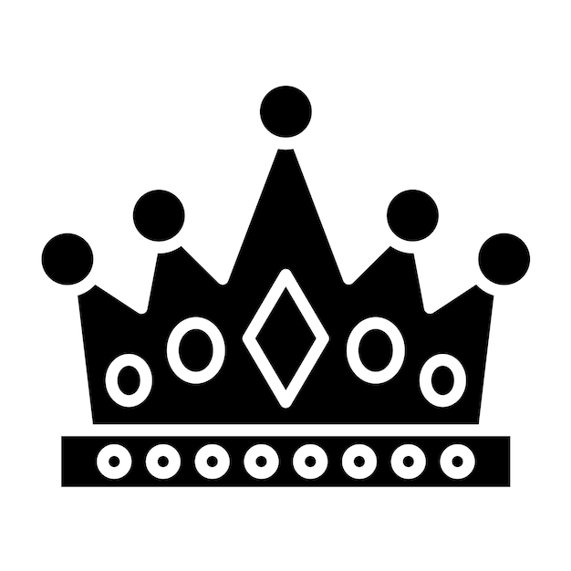 Diseño vectorial Estilo del icono de la corona