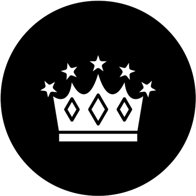 Vector diseño vectorial estilo del icono de la corona