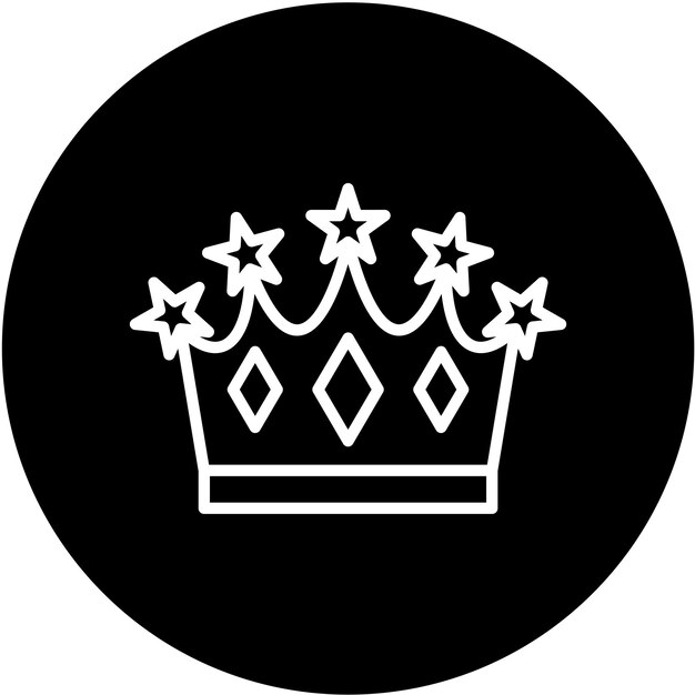 Diseño vectorial Estilo del icono de la corona