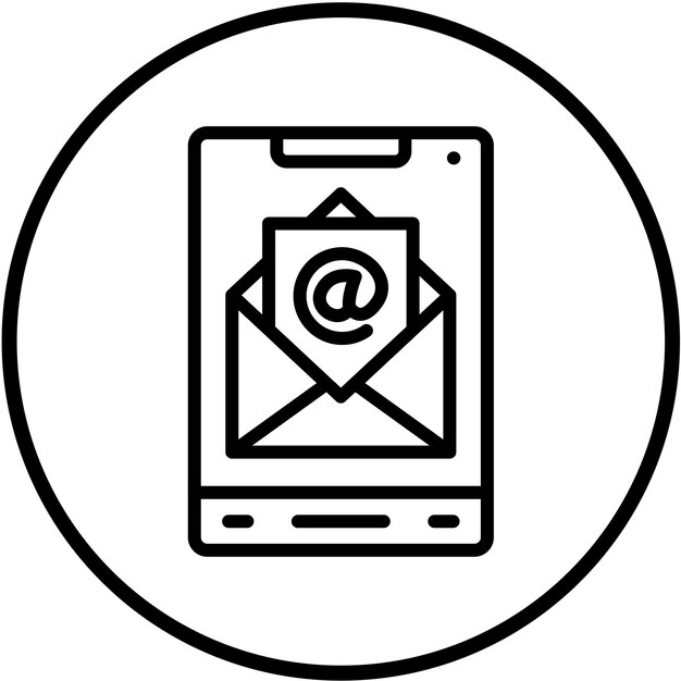 Diseño vectorial del estilo del icono de correo electrónico