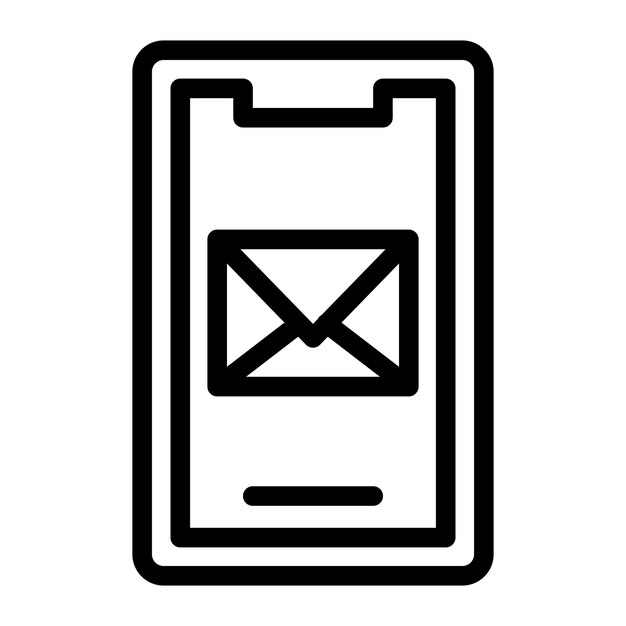 Diseño vectorial del estilo del icono de correo móvil