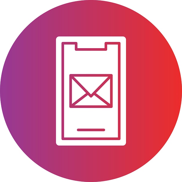 Diseño vectorial del estilo del icono de correo móvil