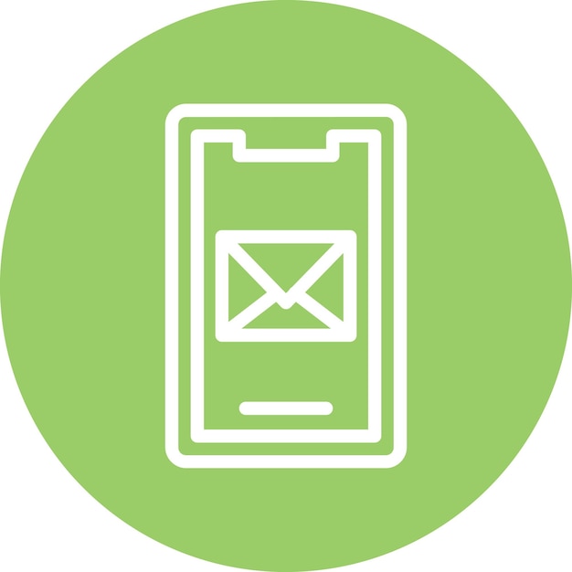 Diseño vectorial del estilo del icono de correo móvil