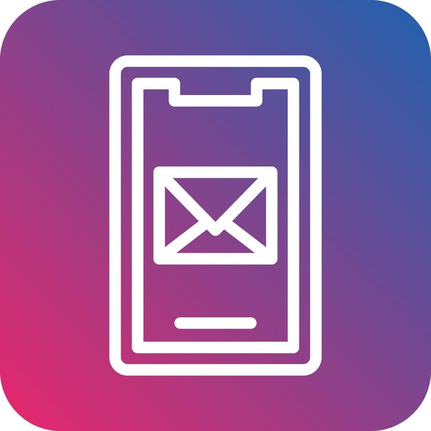 Diseño vectorial del estilo del icono de correo móvil