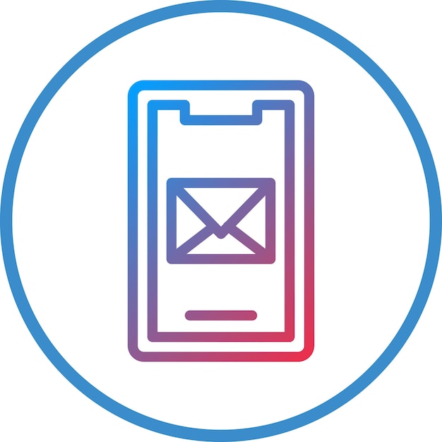 Diseño vectorial del estilo del icono de correo móvil