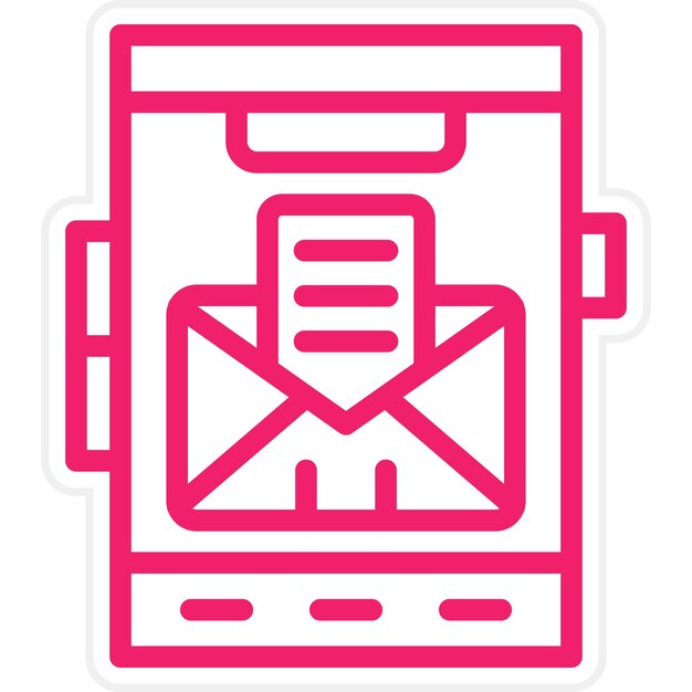 Diseño vectorial del estilo del icono de correo móvil