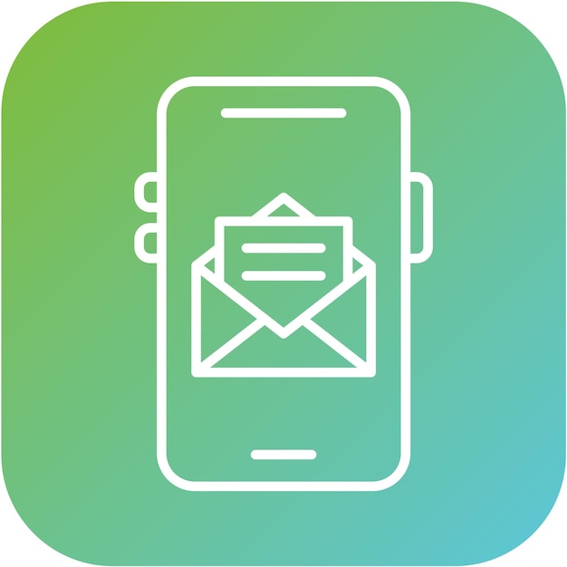 Diseño vectorial del estilo del icono de correo móvil