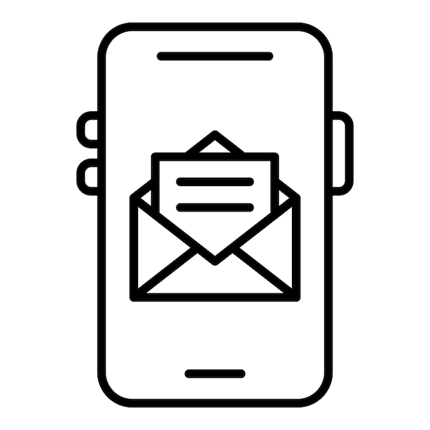 Diseño vectorial del estilo del icono de correo móvil