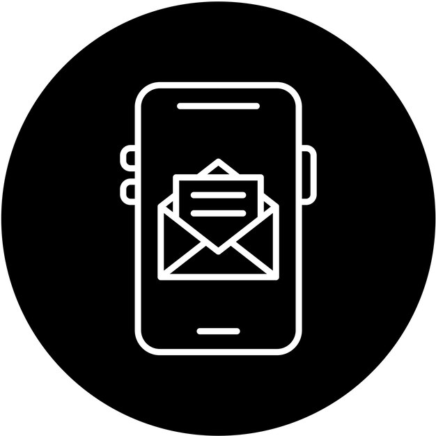 Diseño vectorial del estilo del icono de correo móvil