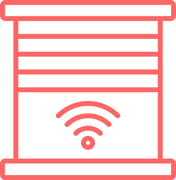 Diseño vectorial Estilo del icono de las cortinas inteligentes
