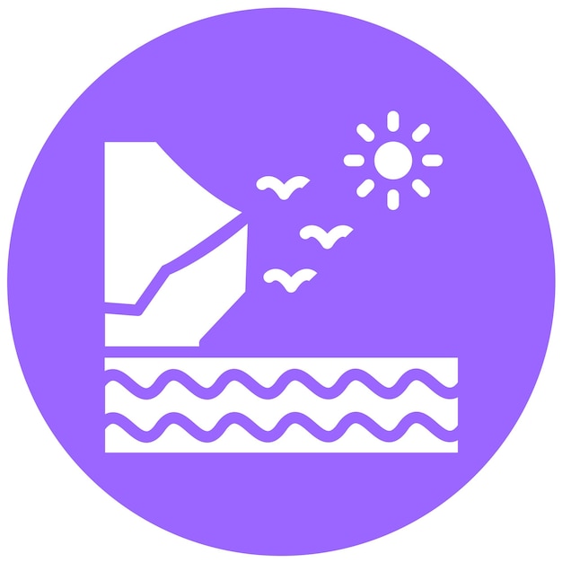Diseño vectorial Estilo del icono de la costa