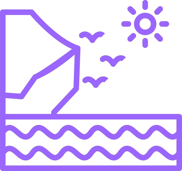 Diseño vectorial Estilo del icono de la costa