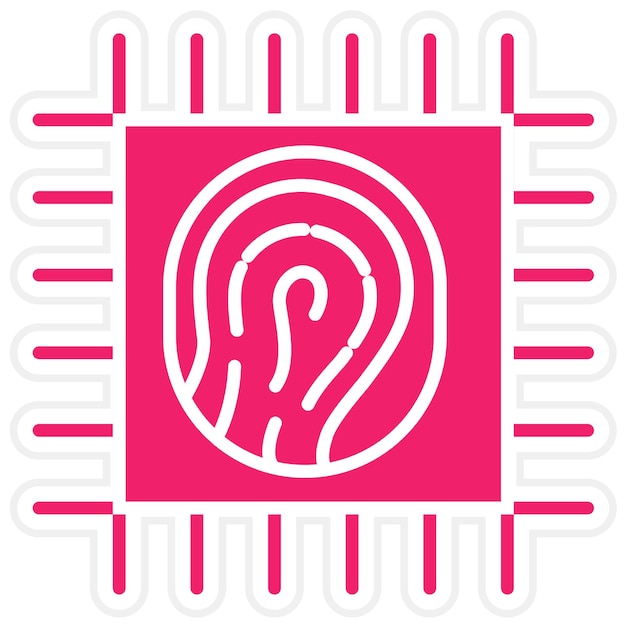 Diseño vectorial Estilo del icono de la CPU biométrica